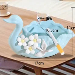 Schwanen-Tablett-Set aus Keramik – elegante Obstschale und Aschenbecher für die Heimdekoration