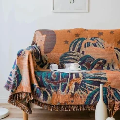 Schwarze Katzen-Strickdecke – Gemütliche Halloween-Überwurfdecke für Herbst und Winter