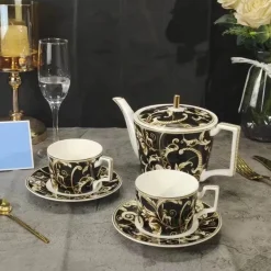 Schwarzes Einhorn-Geschirrset – Elegantes Küchengeschirr