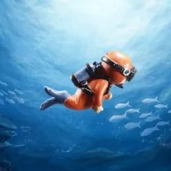 Schwimmendes Taucher-Aquarium-Ornament – ​​Unterwasser-Dekor-Akzent