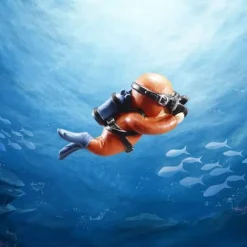 Schwimmendes Taucher-Aquarium-Ornament – ​​Unterwasser-Dekor-Akzent