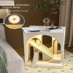 Sculpted LED Side Table - Modern Minimalist Design