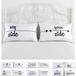 Süße Kissenbezüge für Paarbettwäsche – Schlafzimmerdekor mit Liebesthema