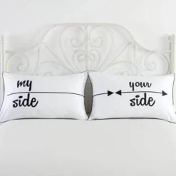 Süße Kissenbezüge für Paarbettwäsche – Schlafzimmerdekor mit Liebesthema