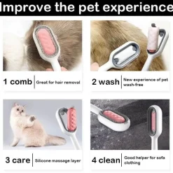 Selbstreinigende Fellpflegebürste für Haustiere – Fellpflegewerkzeug für Hunde und Katzen
