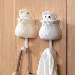 Süßer Katzen-Wandhaken – Entzückender klebriger Organizer