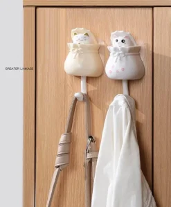Süßer Katzen-Wandhaken – Entzückender klebriger Organizer