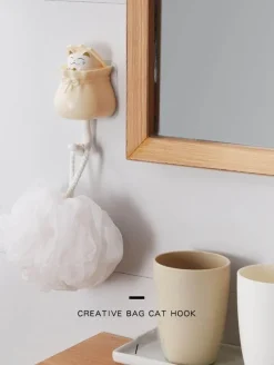 Süßer Katzen-Wandhaken – Entzückender klebriger Organizer
