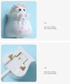 Süßer Katzen-Wandhaken – Entzückender klebriger Organizer