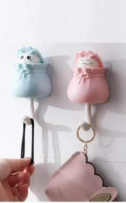 Süßer Katzen-Wandhaken – Entzückender klebriger Organizer