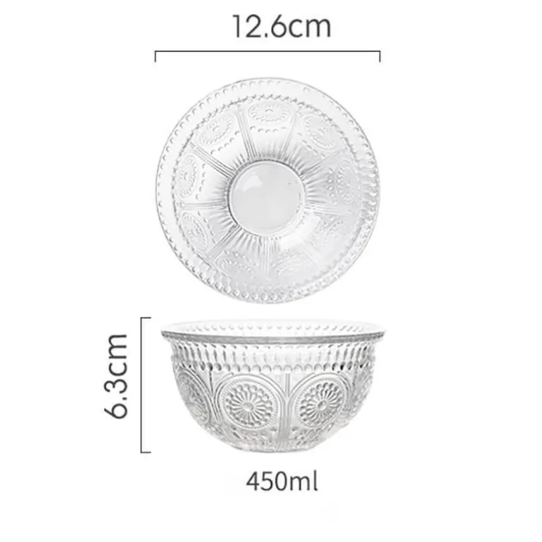 Servierschüssel aus geprägtem Glas – dekorative Schale