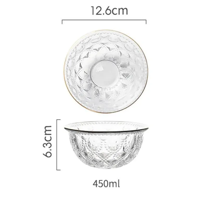 Servierschüssel aus geprägtem Glas – dekorative Schale