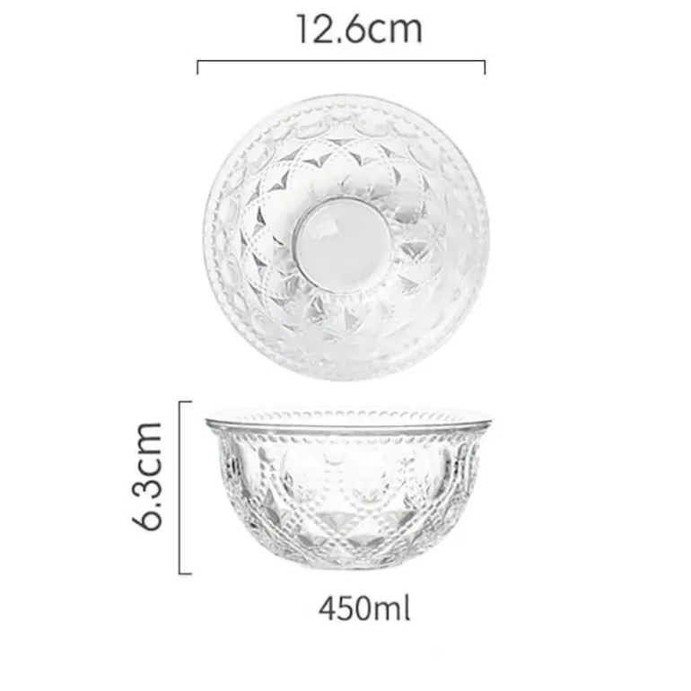 Servierschüssel aus geprägtem Glas – dekorative Schale