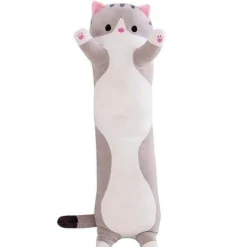 Süßes Katzenplüschkissen - Weiches langes Katzenkissen