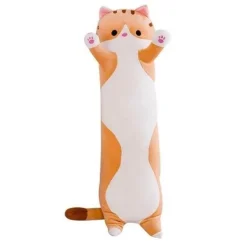 Süßes Katzenplüschkissen - Weiches langes Katzenkissen