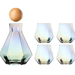 Set aus Wasserkocher und Saftkrug aus Kristallglas – elegantes, klares Trinkgeschirr