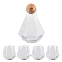 Set aus Wasserkocher und Saftkrug aus Kristallglas – elegantes, klares Trinkgeschirr
