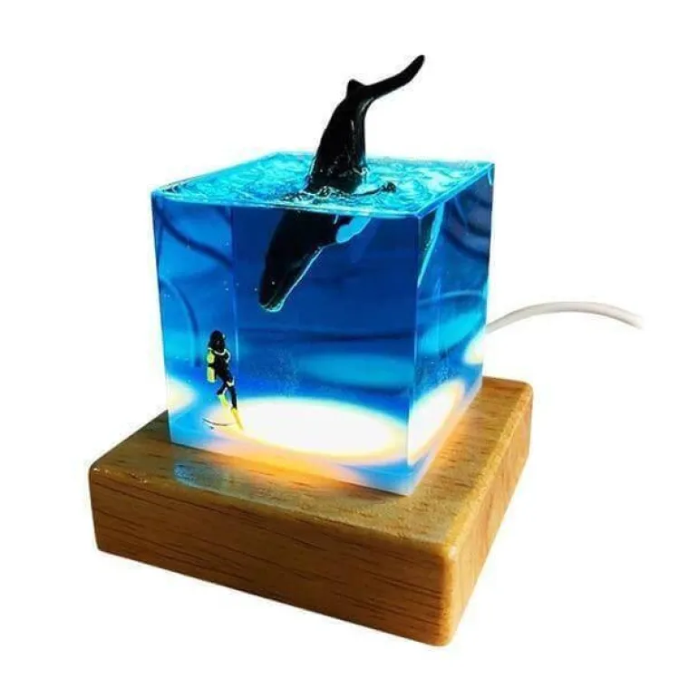 Shark Diver LED Night Light - Decorative Lamp for Kids