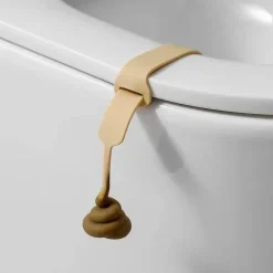Silicone Toilet Lid Lifter - Fun Poop Shaped Tool