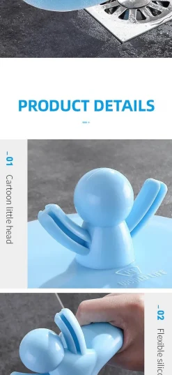 Silikon-Abflussabdeckung - Blue Man Einfaches Küchen- und Badezimmerzubehör