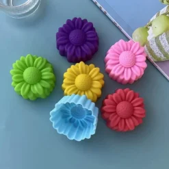 Silikon-Backformen-Set – 20-teilig, antihaftbeschichtet, hitzebeständig, Gänseblümchen-Design