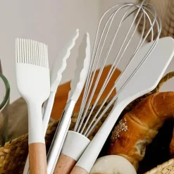 Silikon-Backset mit Holzgriffen – Antihaft-Backgeschirr-Essentials