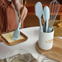 Silikon-Backset mit Holzgriffen – Antihaft-Backgeschirr-Essentials