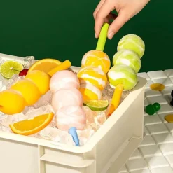 Silikon-Eisform für Stieleis – 2-in-1-Eismaschine mit Strohhalm
