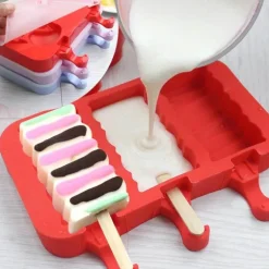 Silikon-Eisformen-Set mit Kaninchenmotiv – Eismaschine mit Holzstäbchen