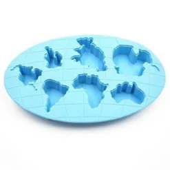 Silikon-Eiswürfelform – Design Erde und Kontinente