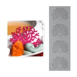 Silikonform mit Korallenzweig und Blättern für Kuchen- und Schokoladendekoration