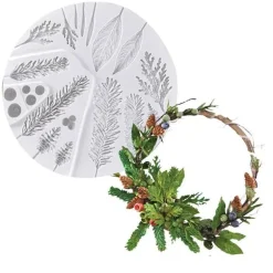 Silikonform mit Tannenzapfen und Blättern – Backwerkzeug für die Feiertage