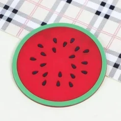 Silikon-Obstuntersetzer - 5er-Set Getränkeuntersetzer