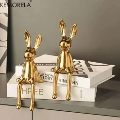 Sitzendes Kaninchen-Ornament aus Keramik – luxuriöser Wohndekor-Akzent