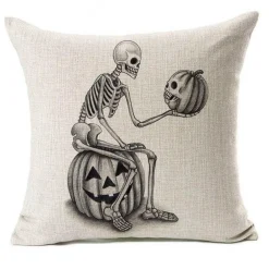 Skelett Halloween Kissenbezüge - Gruselige Deko für den Herbst