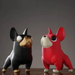 Skulptur einer Französischen Bulldogge – Dekoratives Kunstwerk für Zuhause
