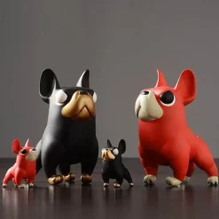 Skulptur einer Französischen Bulldogge – Dekoratives Kunstwerk für Zuhause