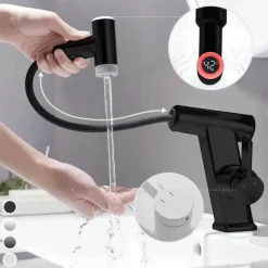 Smarter Wasserfall-Wasserhahn – Temperaturregelung mit futuristischem Display