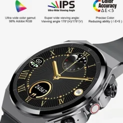 Smartwatch mit Bluetooth-Kopfhörern – klassisches Lederdesign