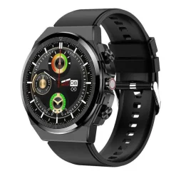 Smartwatch mit Bluetooth-Kopfhörern – klassisches Lederdesign