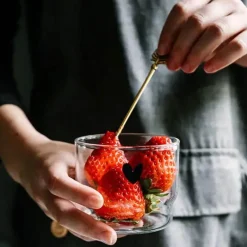 Smiley-Herz-Glasbecher-Set – 300 ml, Trinkgeschirr für Tee und Kaffee