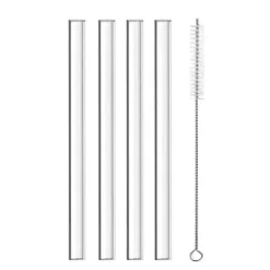 Smoothie-Strohhalme aus klarem Glas – 12 mm breit für Boba-Milchshakes