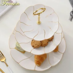 Snackteller aus Knochenporzellan mit Goldeinlage – Serviergeschirr für Früchte und Süßigkeiten