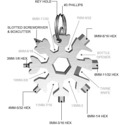 Snowflake Multi-Tool – 18-in-1 Camping-Survival-Handwerkzeug