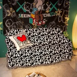 Sofabezug-Set mit nordischem Zebra-Print – minimalistische Kissendecke