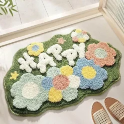 Soft Absorbent Bath Mat - Meadow Tufted Bathroom Rug