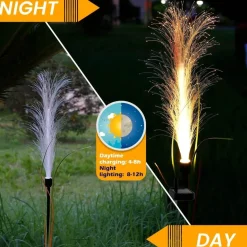 Solar Gartenleuchten - Wasserdichte dekorative Schilflichter