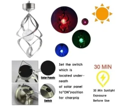 Solar LED Wind Chimes - Color-Changing Decorative Lights