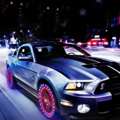 Solar RGB LED Reifenlicht - Automatisch leuchtendes Autozubehör