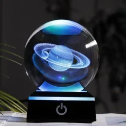 Solar System Crystal Globe Lamp - Planetary Night Light